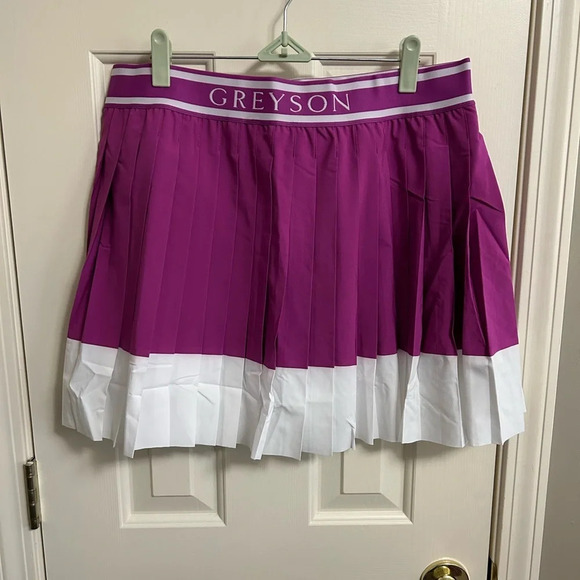 Greyson Leo Skort Pleated Bougainville Colorblock Golf Pickleball Size XL NWT